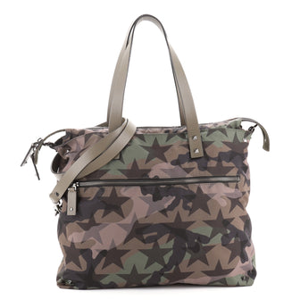 Valentino Rockstud Convertible Tote Printed Nylon Small