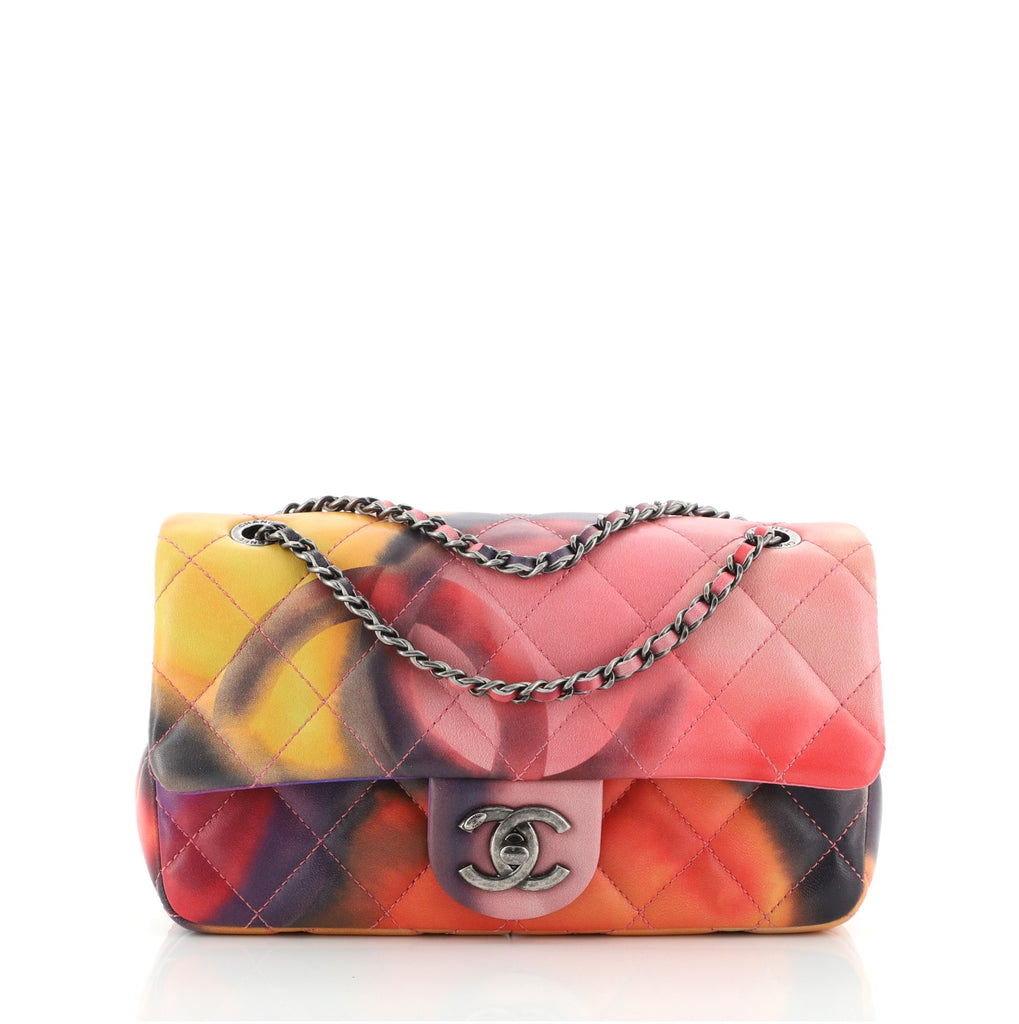 Misc Chanel Mini Timeless Flower Power Shoulder Bag in Multicolored Leather -101158