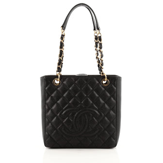 Chanel Petite Shopping Tote Quilted Caviar 