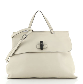 Gucci Bamboo Daily Top Handle Bag Leather Large