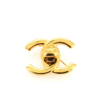 Chanel CC Logos Turnlock Brooch Metal