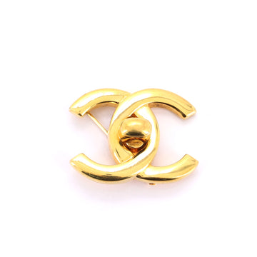 Chanel CC Logos Turnlock Brooch Metal