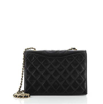 Chanel Vintage CC Chain Full Flap Bag Quilted Leather Small