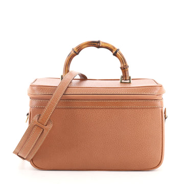 Gucci Vintage Bamboo Vanity Case Leather Medium