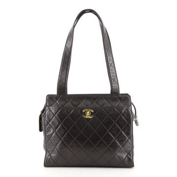 Chanel Vintage CC Front Pocket Shoulder Bag Quilted Lambskin Medium