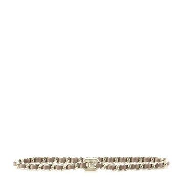 Chanel Interwoven Double Chain CC Turnlock Bracelet Metal and Leather