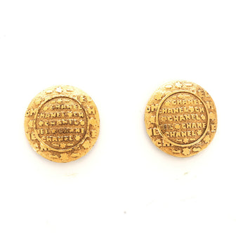 Chanel Vintage Medallion Clip On Earrings Metal