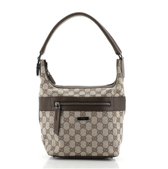 Gucci Front Zip Hobo GG Canvas Small