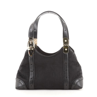 Gucci Buckle Shoulder Bag Horsebit Print Canvas Small