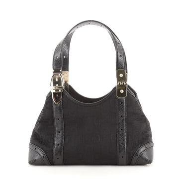 Gucci Buckle Shoulder Bag Horsebit Print Canvas Small
