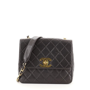 Chanel Vintage Square CC Flap Bag Quilted Lambskin Medium