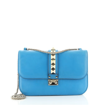 Valentino Glam Lock Shoulder Bag Leather Medium
