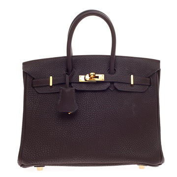 Hermes Birkin Chocolate Togo with Gold Hardware 25