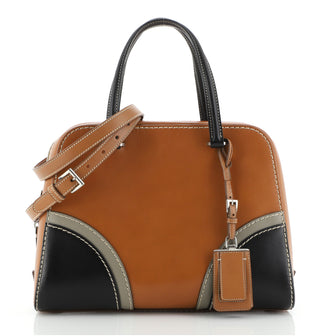 Prada Convertible Satchel Stitched City Calf Medium