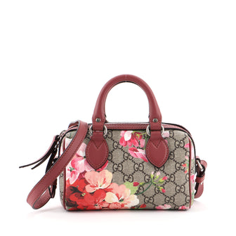 Gucci Convertible Boston Bag Blooms Print GG Coated Canvas Nano