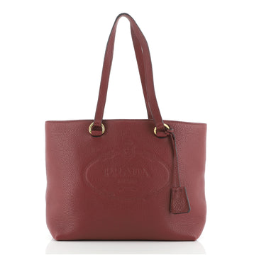 Prada Embossed Logo Open Tote Vitello Daino Medium