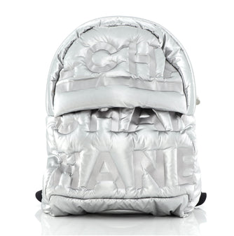 Chanel Doudoune Backpack Embossed Nylon Large