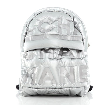 Chanel Doudoune Backpack Embossed Nylon Large