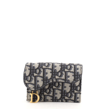 Christian Dior Saddle Card Case Oblique Canvas
