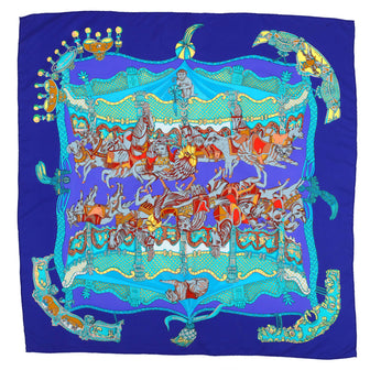 Hermes Tournez Manege Scarf Printed Silk 90