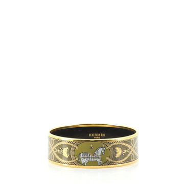Hermes Bangle Bracelet Printed Enamel Wide