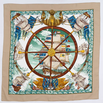 Hermes Vive le Vent Scarf Printed Silk 90
