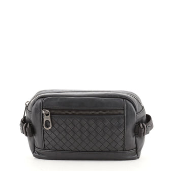 Bottega Veneta Front Pocket Waist Bag Leather with Intrecciato Detail