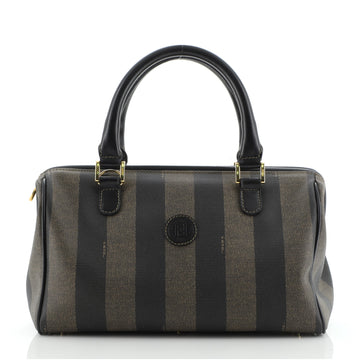 Fendi Vintage Pequin Boston Bag Coated Canvas Large