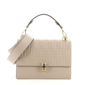 Fendi Kan I Bag Zucca Embossed Leather Medium