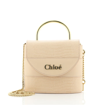 Chloe Aby Lock Bag Lizard Embossed Leather Small