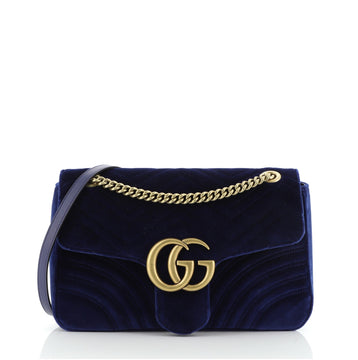 Gucci GG Marmont Flap Bag Matelasse Velvet Medium