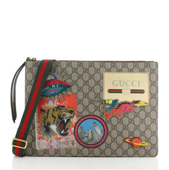 Gucci Courrier Messenger Bag GG Coated Canvas with Applique