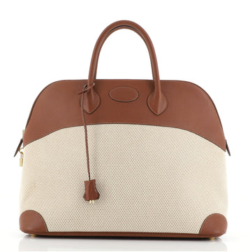 Hermes Bolide Bag Canvas with Leather 45