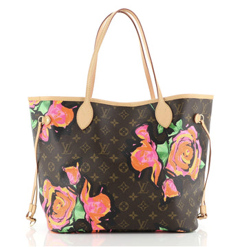 Louis Vuitton Neverfull Tote Limited Edition Monogram Roses MM