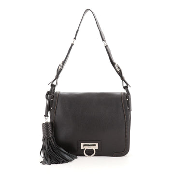 Salvatore Ferragamo Gancini Tassel Messenger Bag Leather Medium