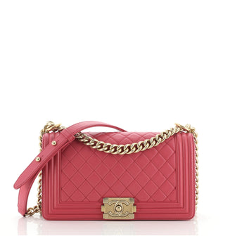 Chanel Boy Flap Bag Quilted Lambskin Old Medium