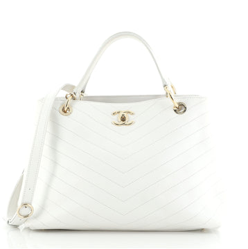 Chanel Chevron Chic Shopping Tote Chevron Calfskin Small