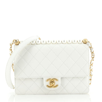 Chanel Chic Pearls Flap Bag Quilted Lambskin Small