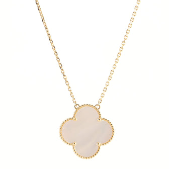 Alhambra 100th Anniversary Pendant Necklace 18K Yellow Gold and Mother of Pearl Magic