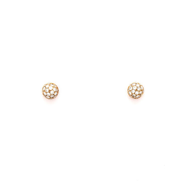 Cartier Mimi Stud Earrings 18K Yellow Gold and Diamonds