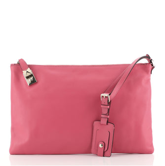 Valentino Zip Lock Clutch Leather