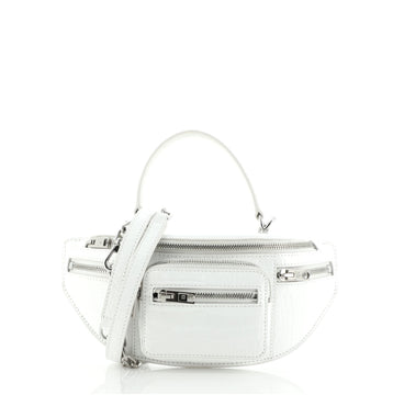 Alexander Wang Attica Convertible Top Handle Bag Crocodile Embossed Patent Mini