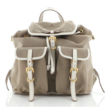 Prada Logo Backpack Canvas