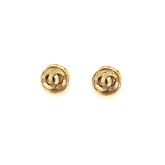 Chanel Vintage Round CC Clip-On Earrings Metal