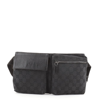 Gucci Vintage Double Belt Bag GG Canvas
