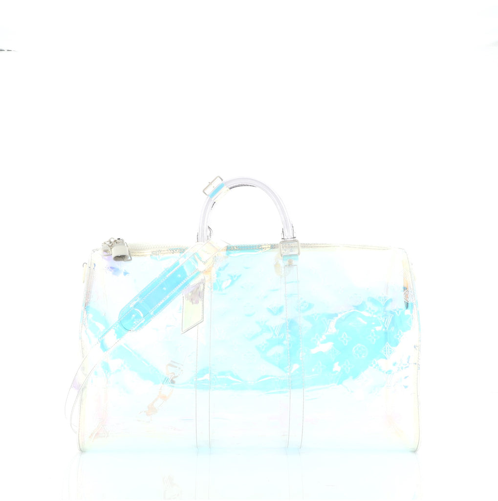 Louis Vuitton Keepall Bandouliere Bag Limited Edition Monogram Prism PVC 50  Clear 6287235