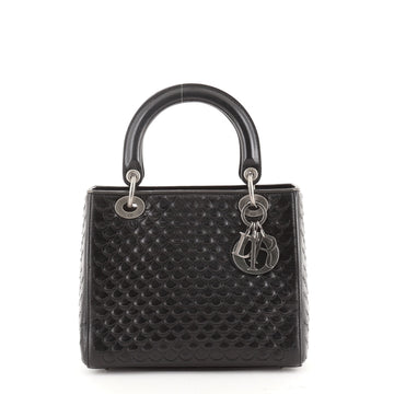 Christian Dior Vintage Lady Dior Bag Scalloped Leather Medium