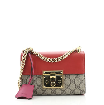 Gucci Padlock Shoulder Bag GG Coated Canvas and Leather Small