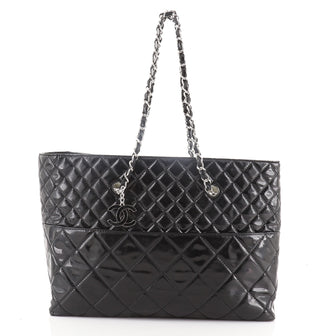 Chanel In The Business Tote Quilted Patent Vinyl Large