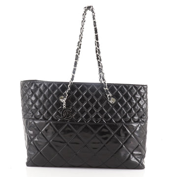 Chanel In The Business Tote Quilted Patent Vinyl Large
